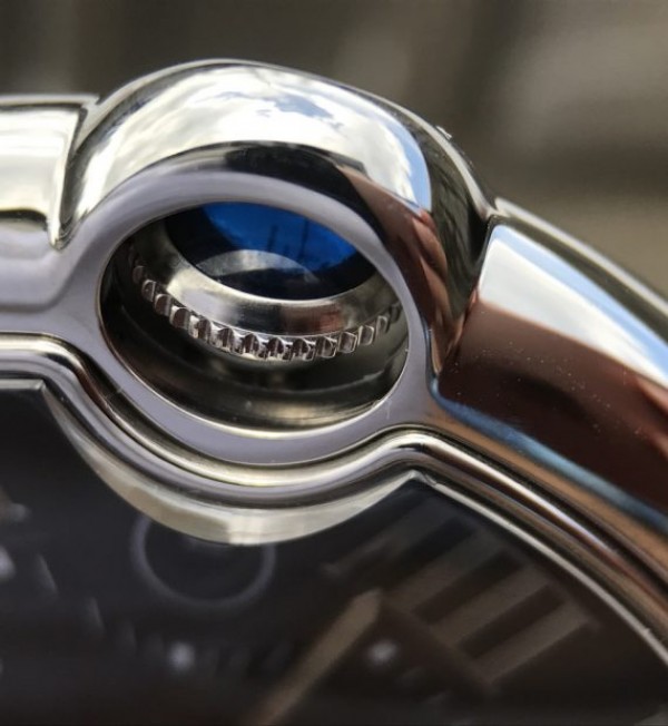 Replica Cartier V6 Ballon Bleu 42mm SS Black Textured Dial SS Bracelet A2892