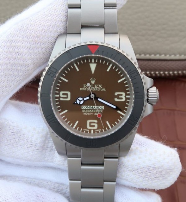 Replica Rolex Submariner Commando Gray Dial Ceramic Bezel SS Bracelet A2836