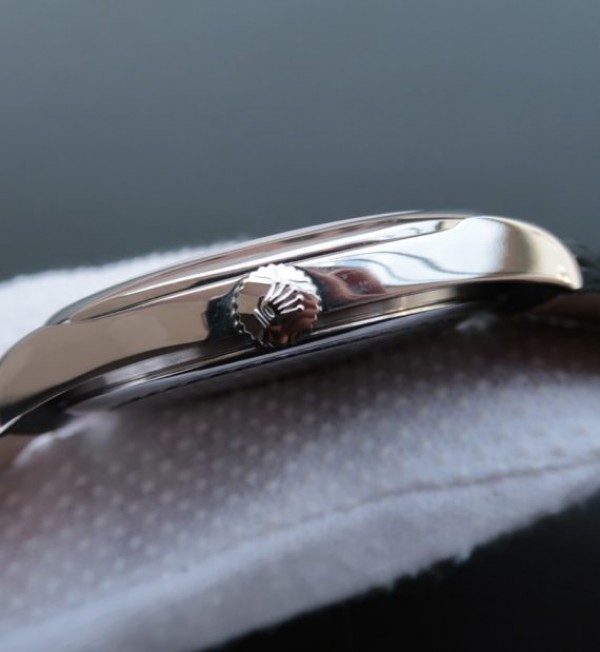 Replica Rolex Cellini Danaos 4243 SS Silver Dial Black Leather Strap A2824