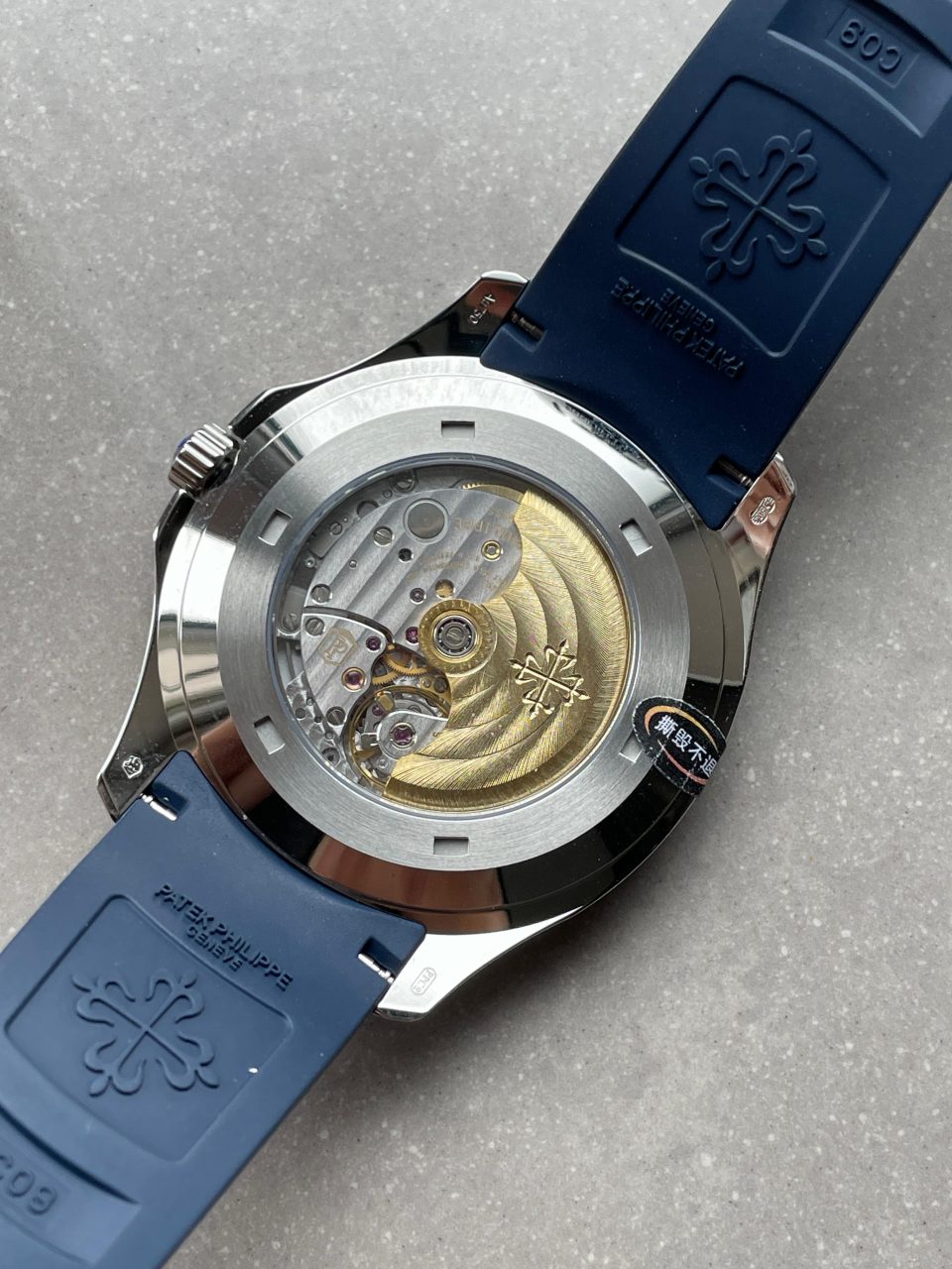 Replica PATEK PHILIPPE Aquanaut 5168G 42mm SS ZF 1:1 Best Edition Blue Dial on Blue Rubber Strap 324CS