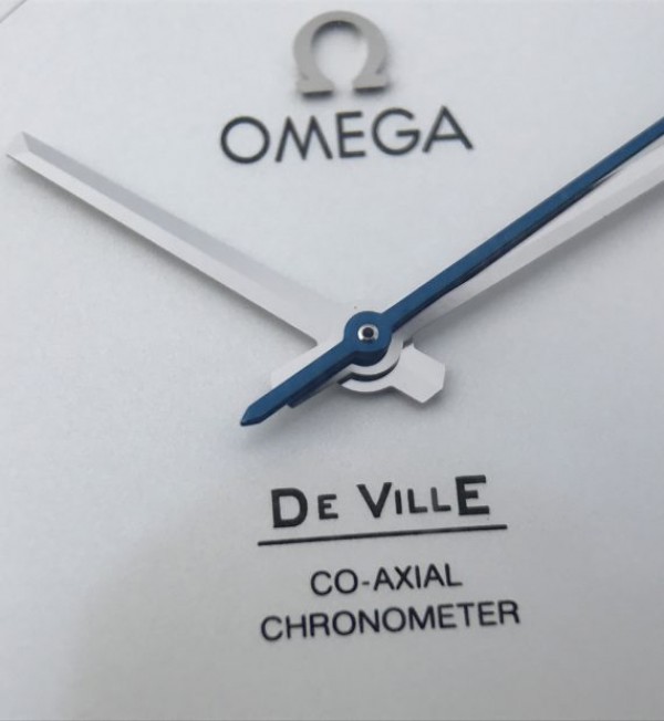 Replica Omega V6 De Ville 41mm SS White Dial Black Leather Strap A8500