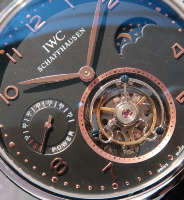 Replica IWC Portuguese Tourbillon Power Reserve Moonphase Gold Maker Black Dial