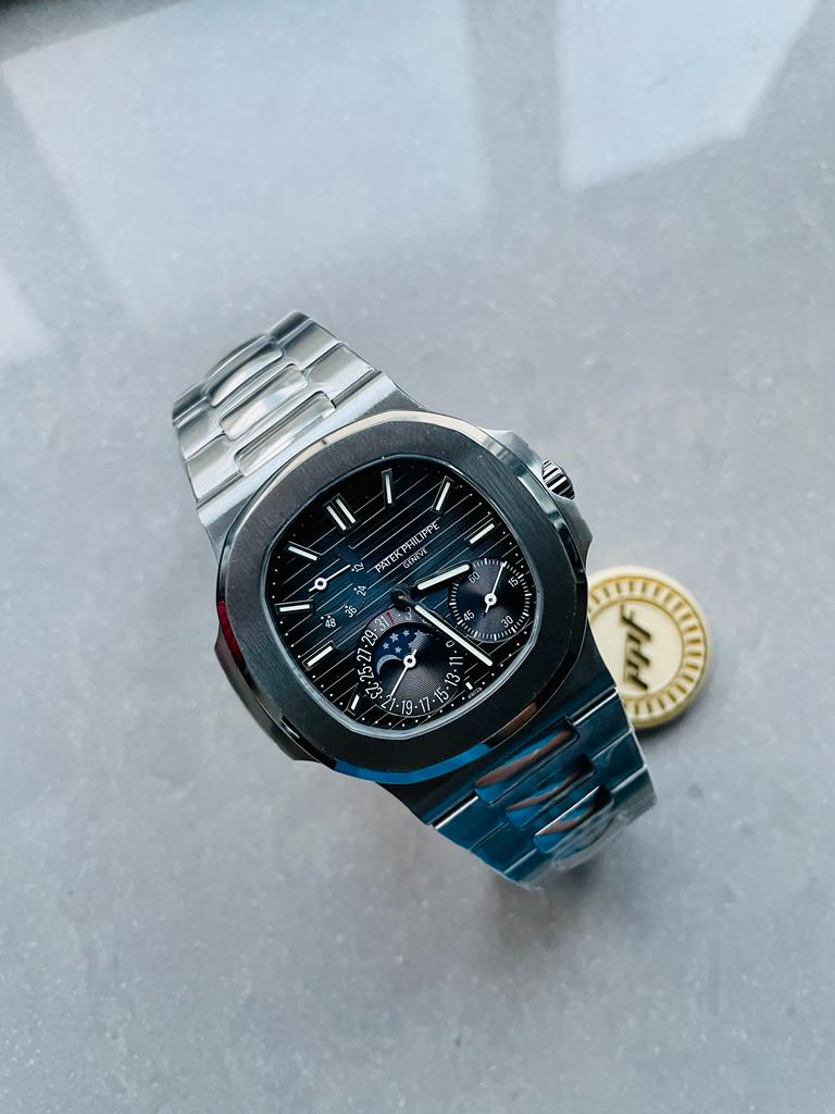 Replica PATEK PHILIPPE Nautilus 5712 SS PPF 1:1 Best Edition Blue Dial on SS Bracelet A240 V2