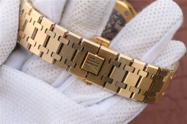 Replica Audemars Piguet Royal Oak Tourbillon Extra-Thin Openworked YG Skeleton Dial YG Bracelet