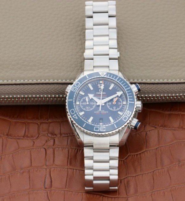 Replica Omega OMF Planet Ocean Master Chronometer Blue LiquidMetal SS Bracelet A9900