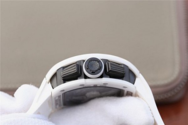 Replica Richard Mille RM011 White Ceramic Felipe Massa White Inner Bezel White Rubber Strap A7750