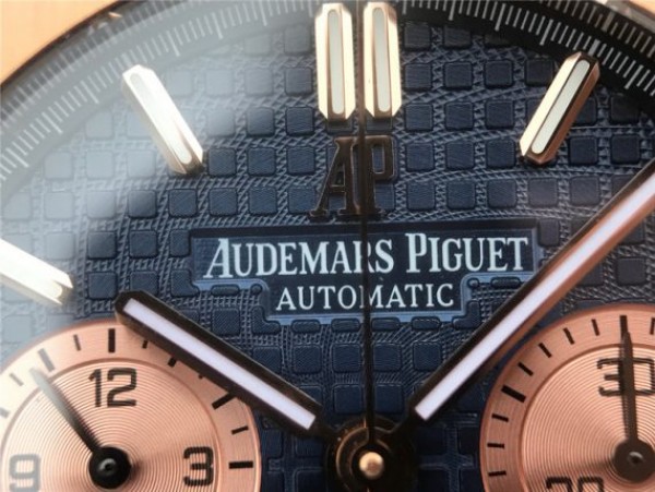 Replica Audemars Piguet Royal Oak Chronograph RG JHF Blue/RG Dial RG Bracelet A7750