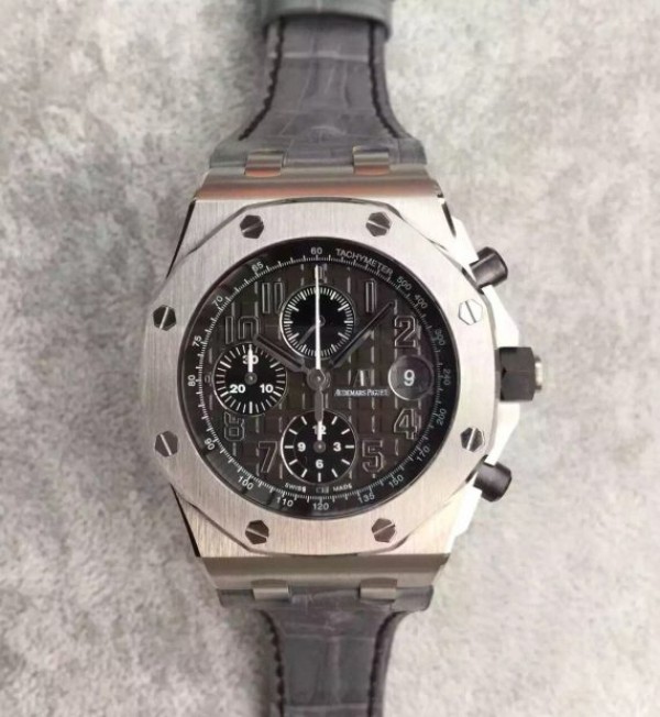 Replica Audemars Piguet JF Royal Oak Offshore Gray Theme Gray Leather Strap A3126