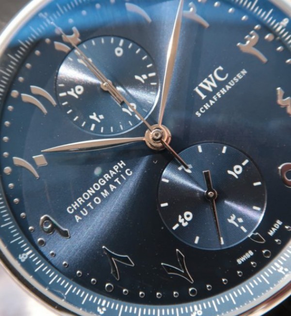 Replica IWC YLF Portuguese Chrono Dubai limited Edition Blue Dial