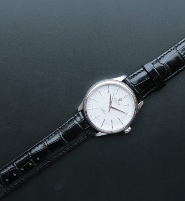 Replica Rolex MK Cellini Time 50509 SS White Dial Leather Strap