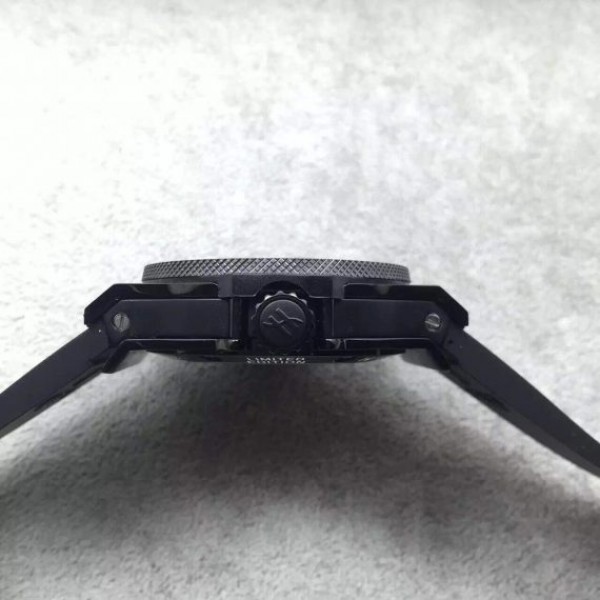 Replica Hublot Big Bang Tourbillon Ceramic Case Black Dial Rubber Strap