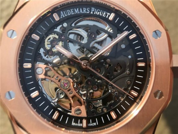 Replica Audemars Piguet Royal Oak 41mm Double Balance Wheel Openworked 15407 RG JF  RG Bracelet A3132