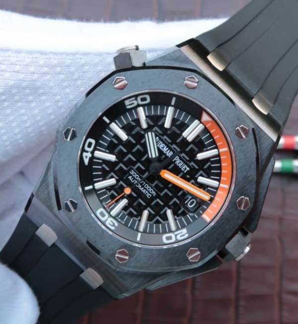 Replica Audemars Piguet JF Royal Oak Offshore Diver Real Ceramic Rubber Strap A3120