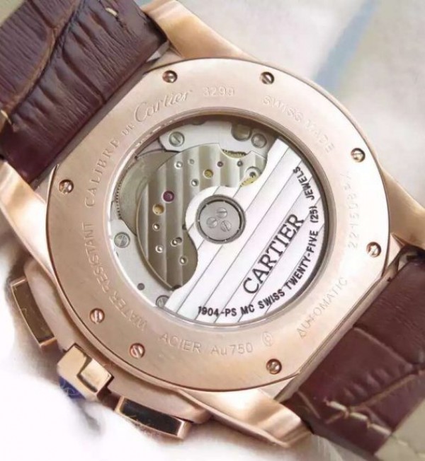 Replica Cartier JF Cartier Calibre de Cartier RG Chronograph White Dial Miyota 9100