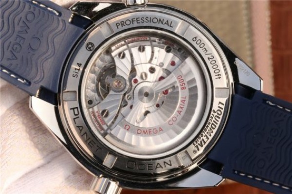 Replica Omega Planet Ocean Professional Blue Liquidmetal Bezel 45mm OMF Rubber Strap A8500