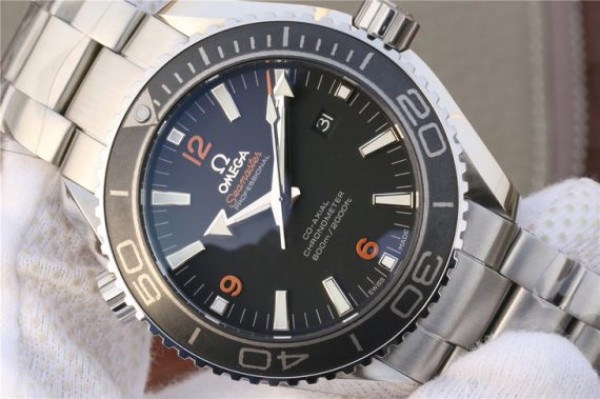 Replica Omega Planet Ocean Professional Ceramic Bezel 45mm OMF Orange Marker SS Bracelet A8500