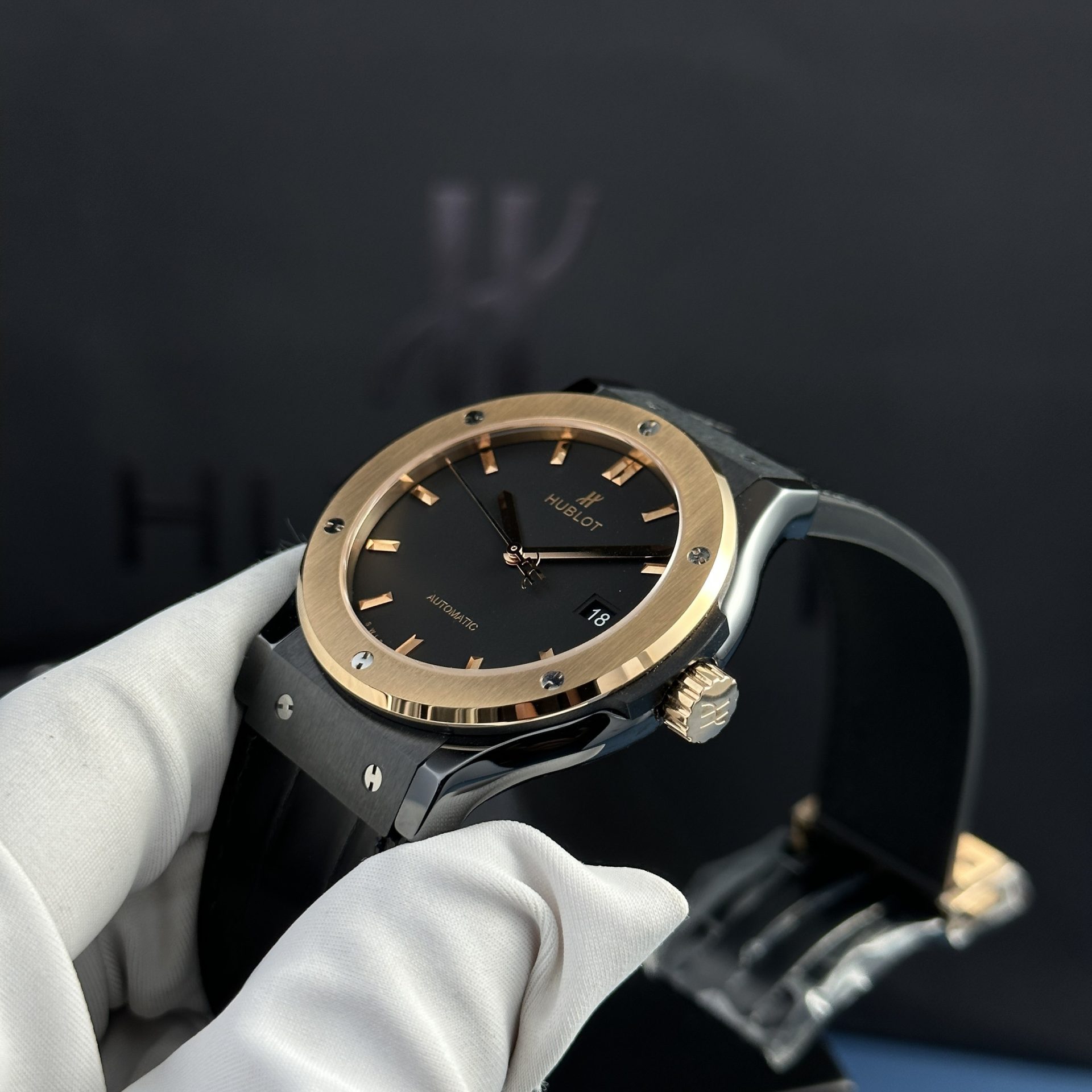 Hublot Best Fake Watches Classic Fusion Ceramic Demi King Gold 42mm