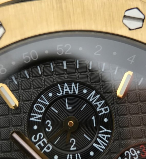Replica Audemars Piguet JF Royal Oak 41mm 26574 YG Black Dial Leather Strap A5134