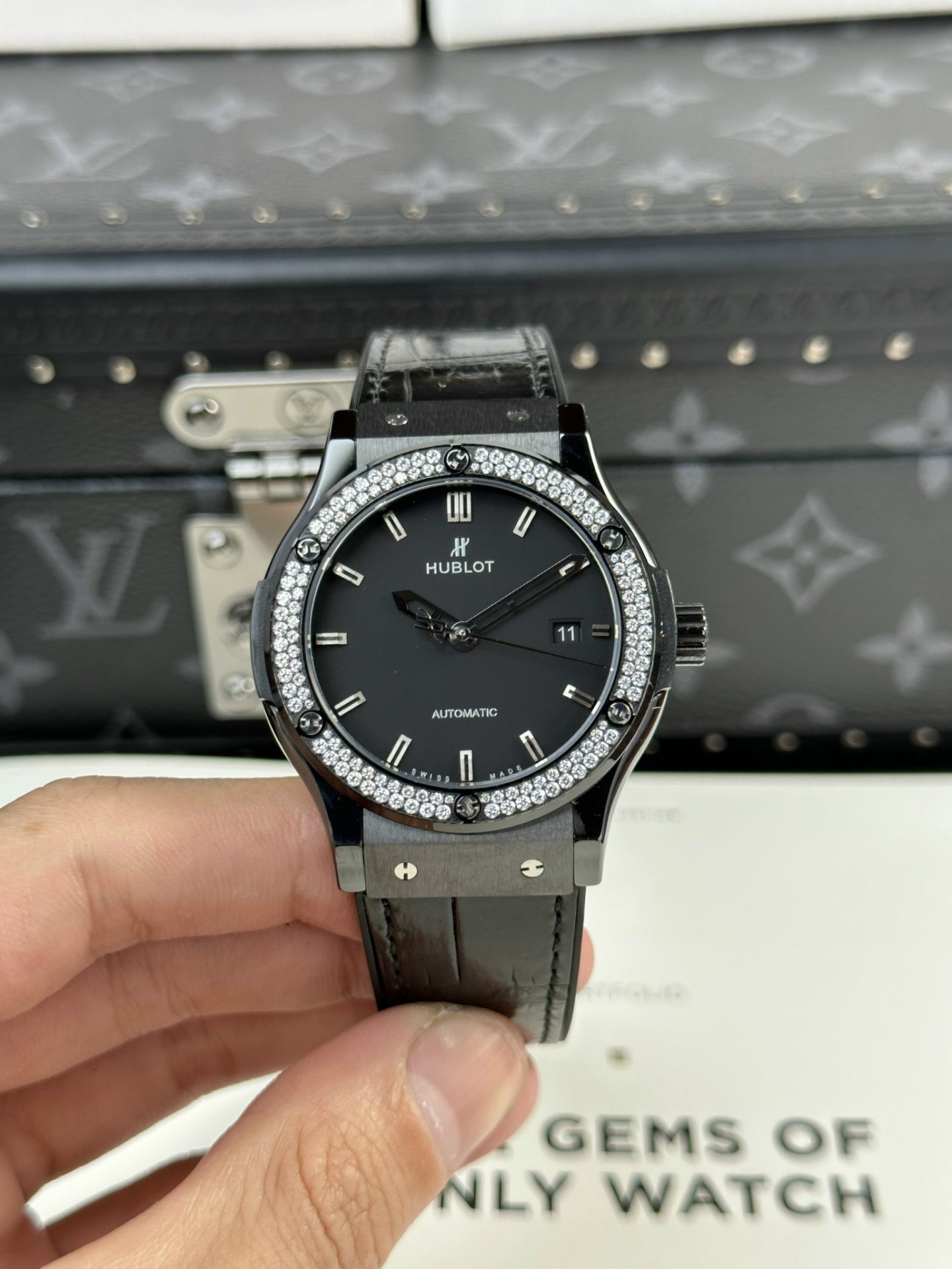 Hublot Classic Fusion Ceramic Replica Watch With Stone Swarovski Refined 42mm