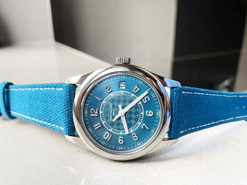 Replica PATEK PHILIPPE Calatrava 6007A-001 SS ZF 1:1 Best Edition Blue Dial on Blue Leather Strap A324CS