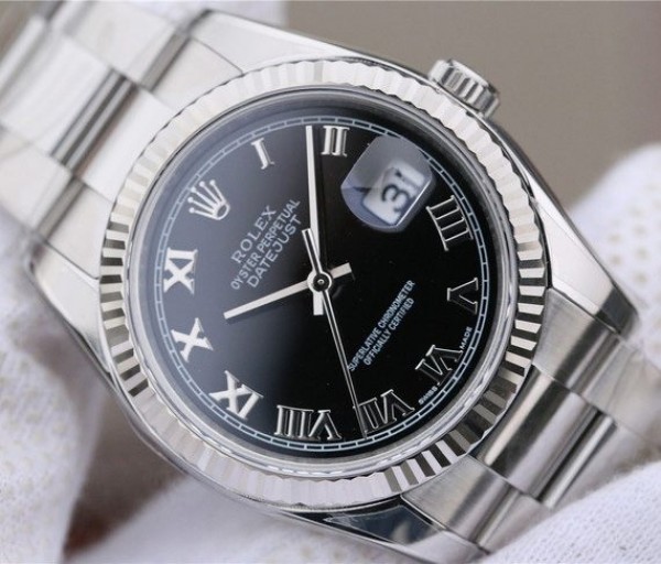 Replica Rolex DateJust 36mm SS 116234 ARF Black Dial Roman Markers 904L Oyster Bracelet SA3135