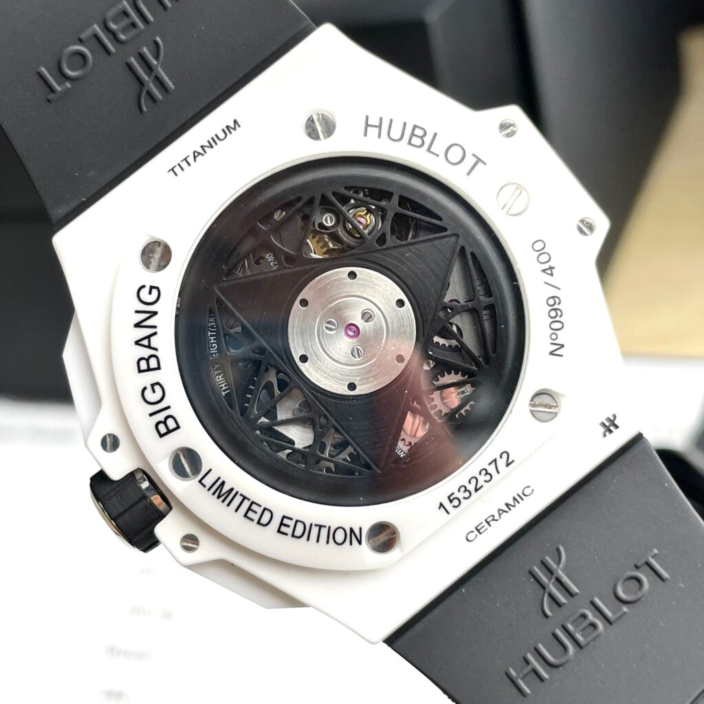 Hublot Big Bang Sang Bleu II Replica Watch White Ceramic Rubber Strap 45mm