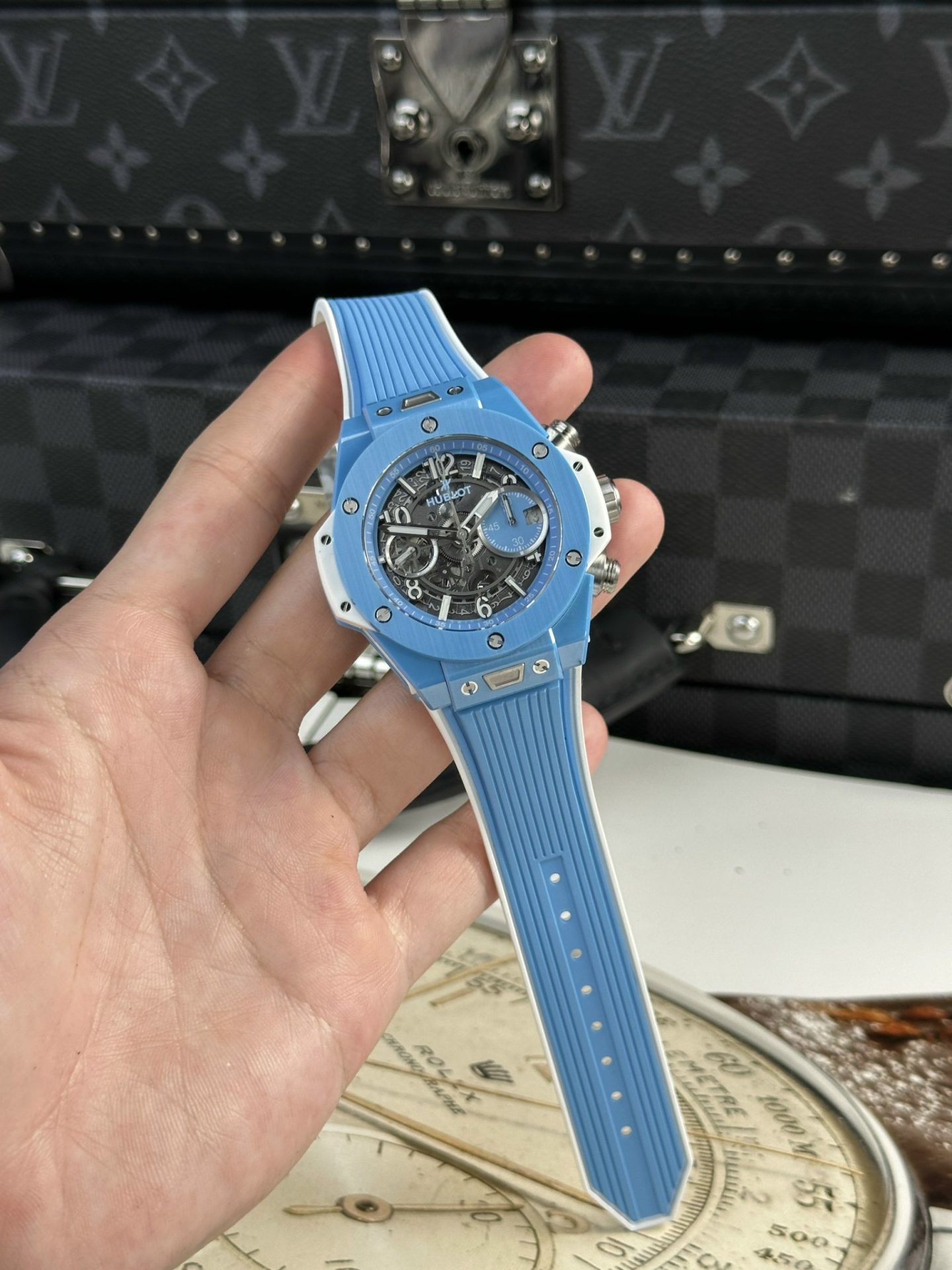 Hublot Best Replica Watch Big Bang Unico Ceramic Sky Blue BBF Factory 42mm