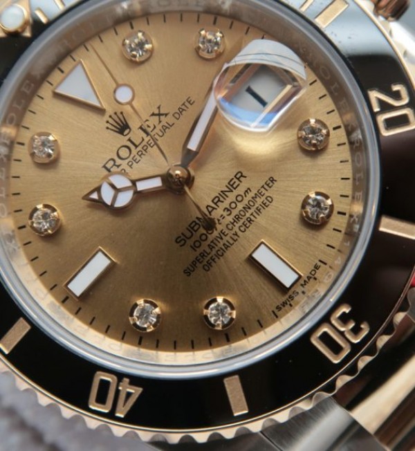 Replica Rolex Submariner 116613 LN Noob YG Wrapped Bezel YG Dial SS/YG Bracelet A3135
