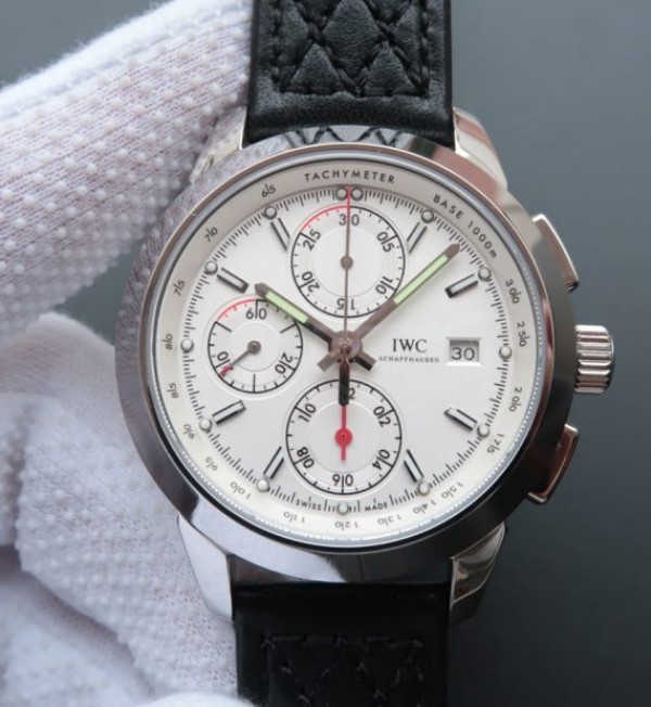 Replica IWC Ingenieur Chrono IW380701 White Dial Leather Strap