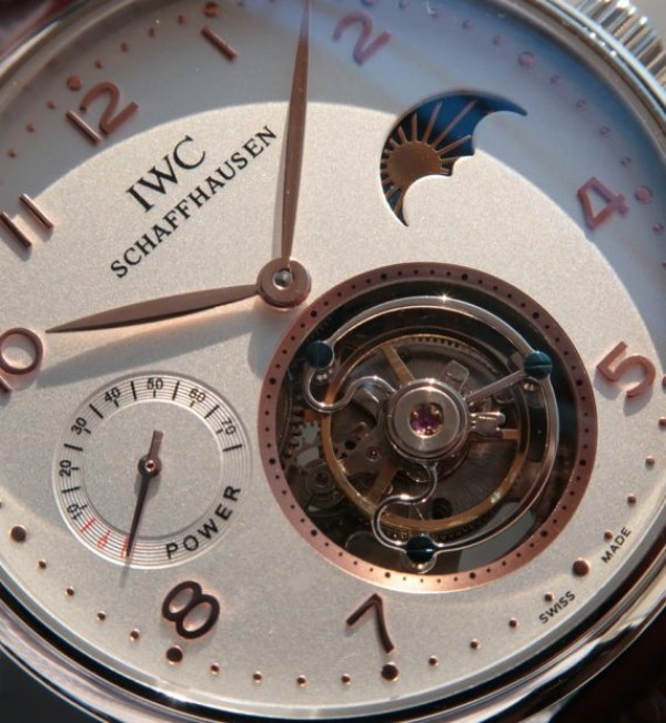 Replica IWC Portuguese Tourbillon Power Reserve Moonphase Gold Maker White Dial