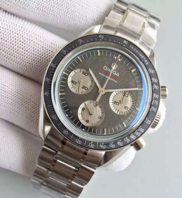 Replica Omega Speedmaster Apollo 17 40th anniversary Gray Dial SS Bracelet Manual Winding