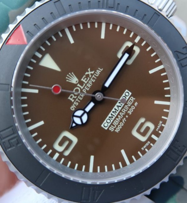 Replica Rolex Submariner Commando Gray Dial Ceramic Bezel Rubber Strap A2836
