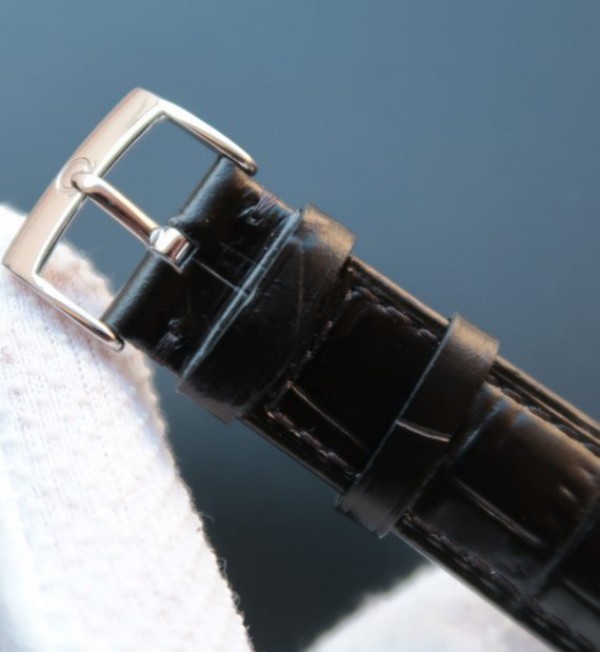 Replica Omega MKF De Ville 39mm Co-Axial White Dial Diamonds Markers Leather A2202