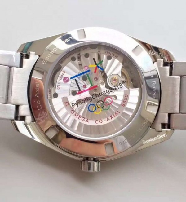 Replica Omega XF Seamaster CO-AXIAL Master PyeongChang 2018 White Dial SS Bracelet A8500