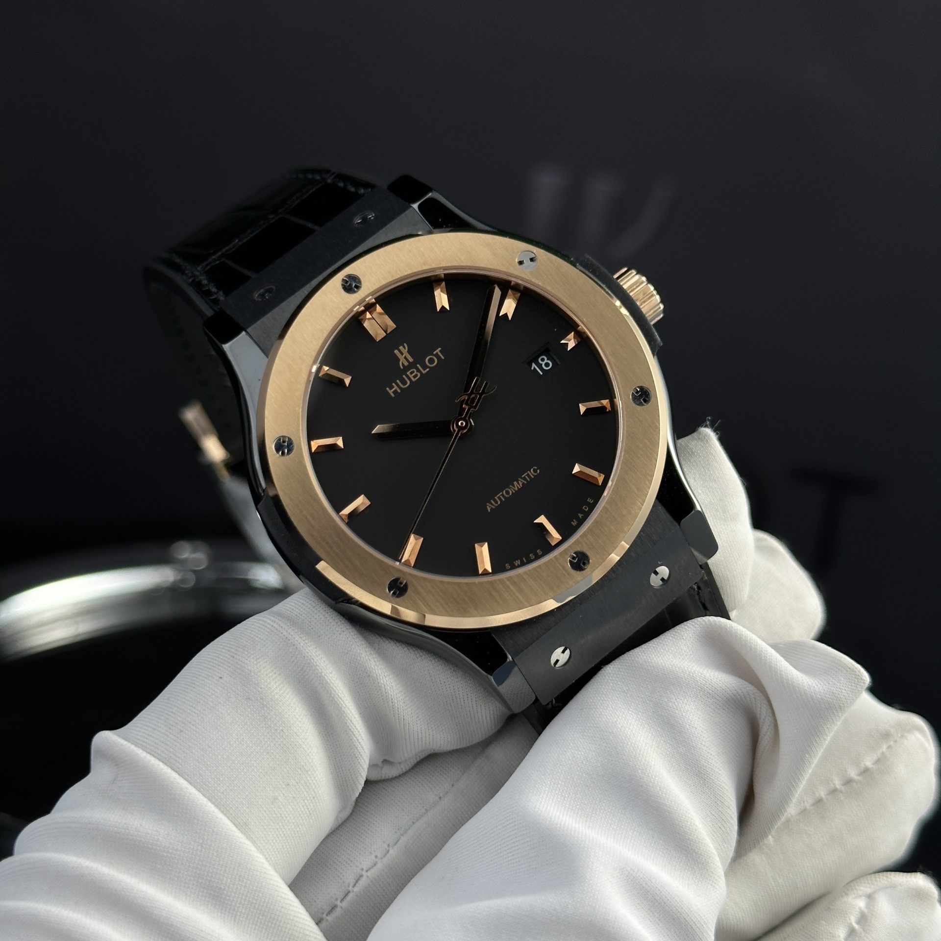 Hublot Best Fake Watches Classic Fusion Ceramic Demi King Gold 42mm