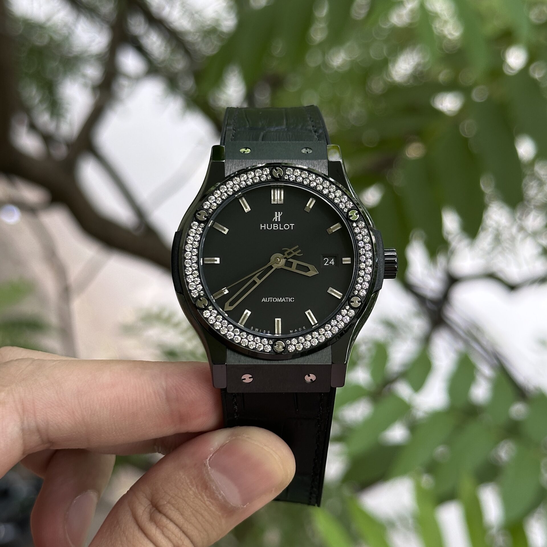 Hublot Classic Fusion Ceramic With Diamonds Replica 1:1 Watch JJZ 42mm