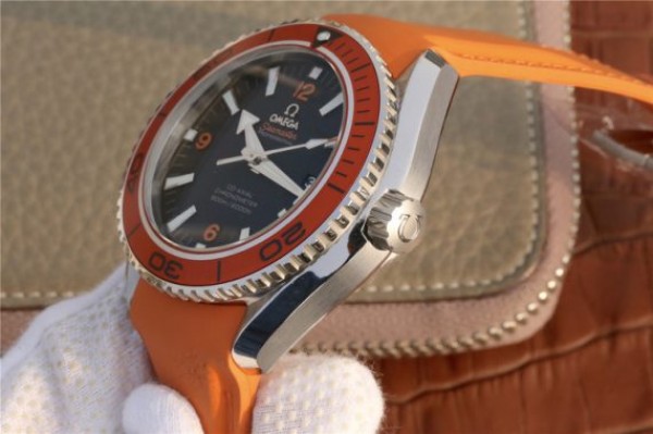Replica Omega Planet Ocean Professional Orange Bezel 45mm OMF Rubber Strap A8500