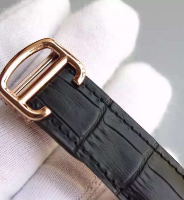 Replica Cartier Ballon Bleu Skeleton Tourbillon RG Black Dial