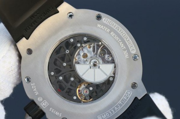 Replica Richard Mille RM033 Titanium SF Roman Markers Dial Black Rubber Strap Micro-Rotor Movement