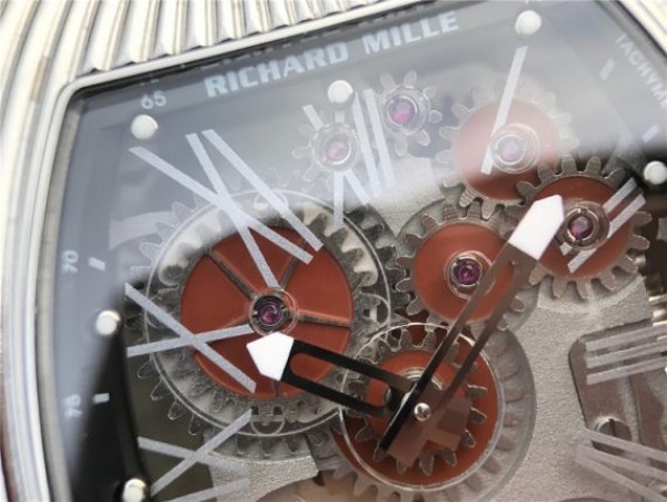 Replica Richard Mille RM018 Hommage a Boucheron SS Brown Skeleton Dial Black Rubber Strap 6T51