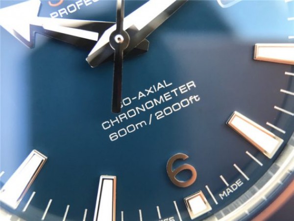 Replica Omega Planet Ocean Professional Blue Liquidmetal Bezel 45mm OMF Rubber Strap A8500