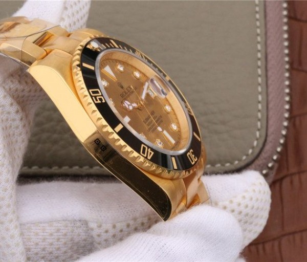 Replica Rolex Submariner 116613 LN Diamonds Markers YG Dial SS/YG Bracelet Eat2836