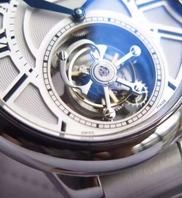 Replica Cartier Ballon Bleu Tourbillon 46MM White Dial SS Bracelet