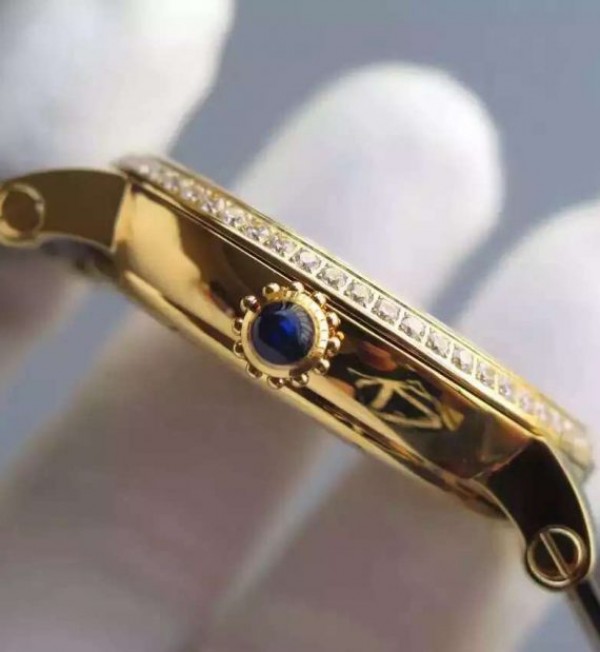 Replica Cartier Rotonde De Cartier Tourbillon YG Diamonds Bezel