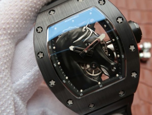 Replica Richard Mille RM52-02 Horse Unique Piece Real Ceramic Black Rubber Strap MIYOTA8215