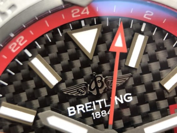 Replica Breitling Avenger GMT PVD GF Carbon Fiber Dial Red Rubber Strap A2836