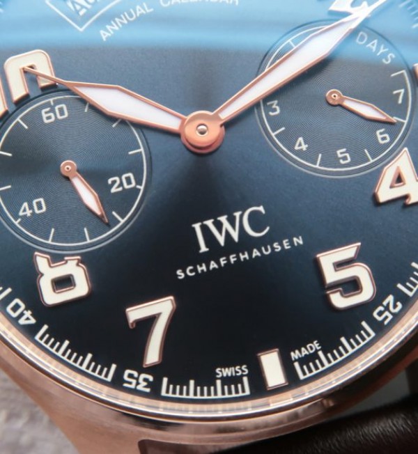 Replica IWC ZF Big Pilot IW502701 RG Blue Dial Leather Strap