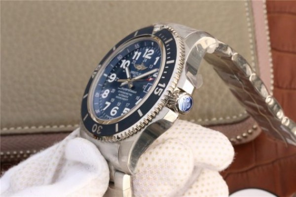 Replica Breitling SuperOcean  II 44mm GF Blue Dial SS Bracelet A2824
