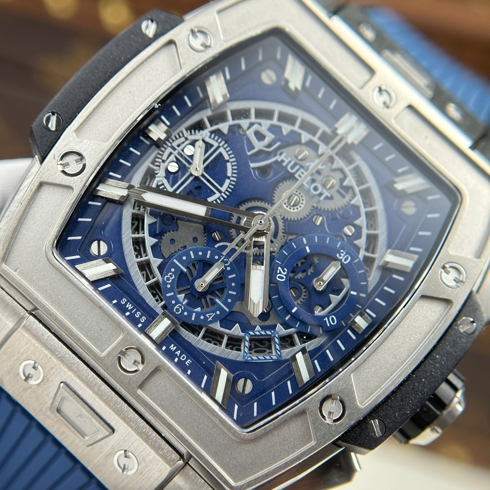 Hublot Spirit Of Big Bang Titanium Replica Watch Dial Blue BBF Factory 42mm