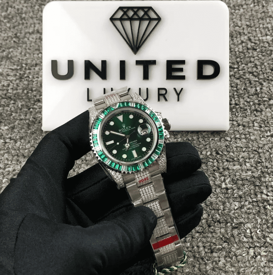 Rolex Submariner Hulk 116610LV Diamond Green Dial Iced Out Replica